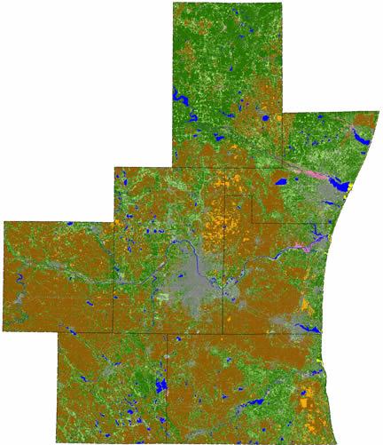 Land use of the 7 studied counties